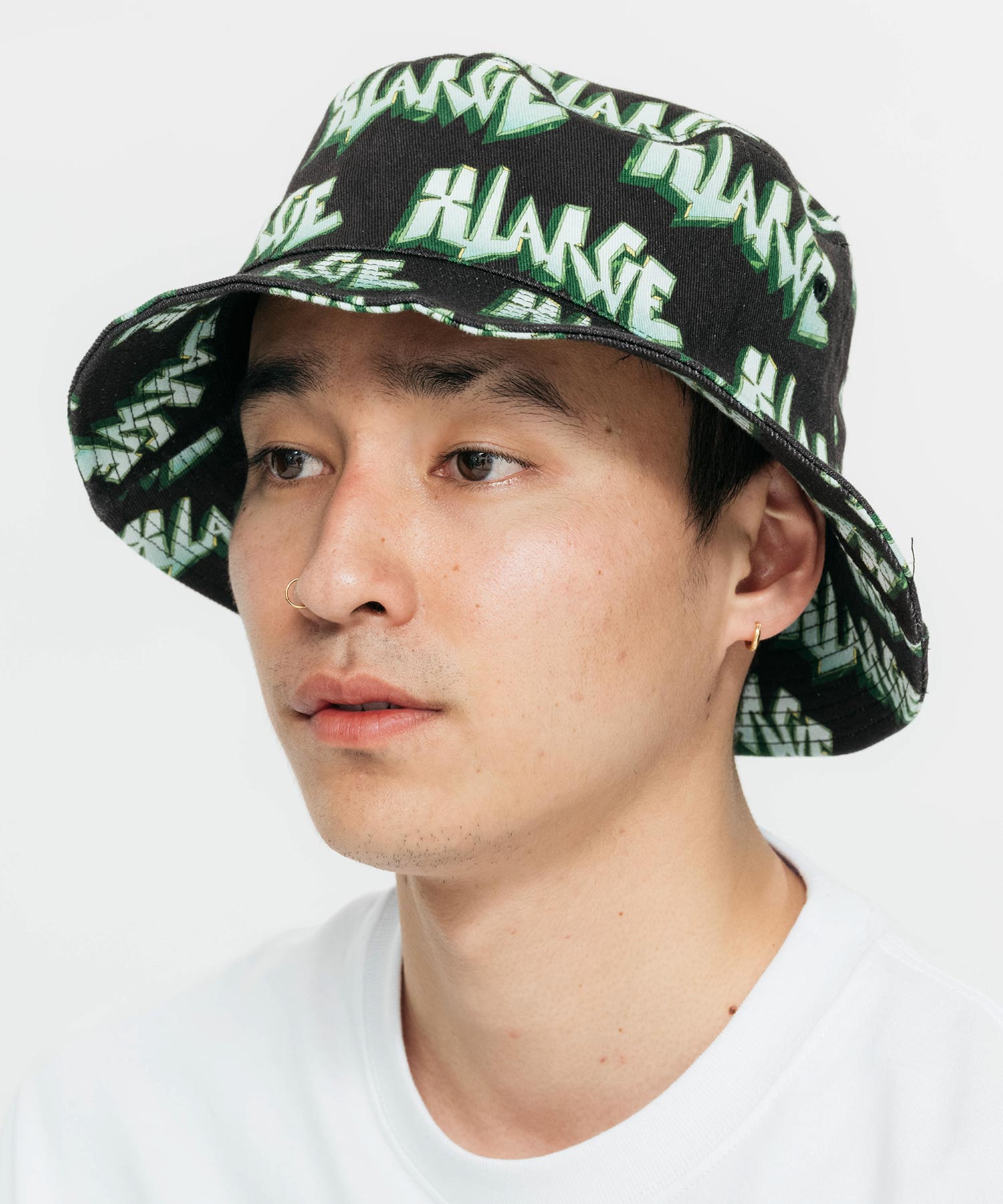 X-Large Polygon Logo cappello bucket bianco cotone