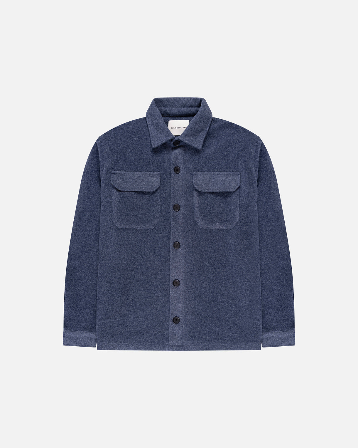 Goodpeople Sax camicia lana blu denim
