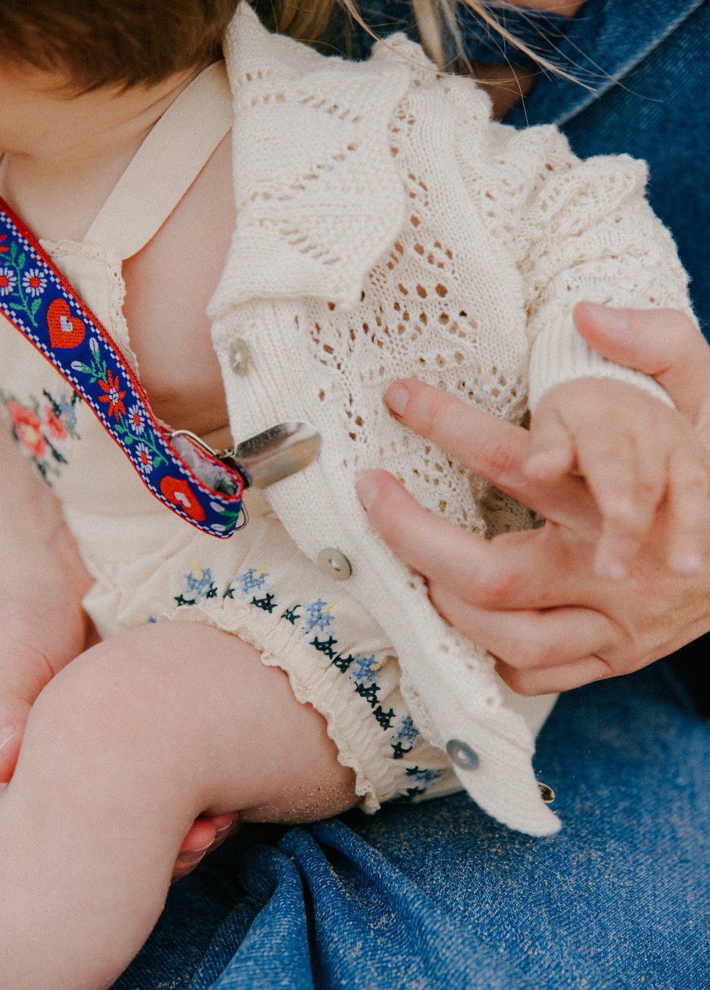The New Society Rompi cardigan Ecru bebè cotone