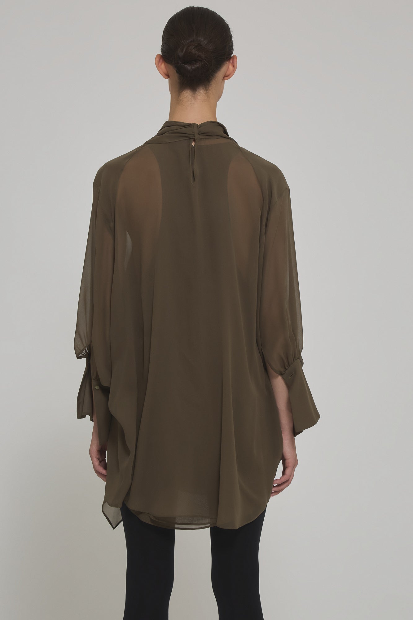 Sa Su Phi Andrea abito georgette verde militare
