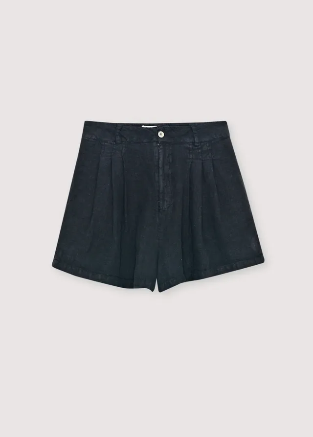 The New Society Melissa Midnight Black shorts lino donna