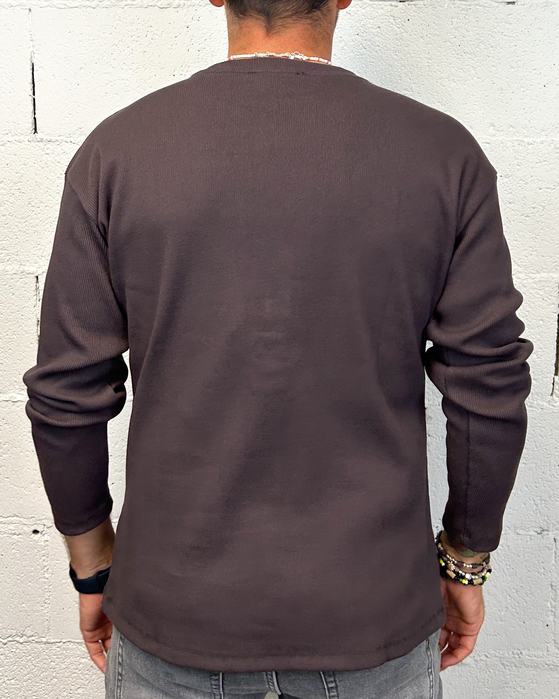 ONLYONE OVER-D Costine Serafino maglia moro manica lunga