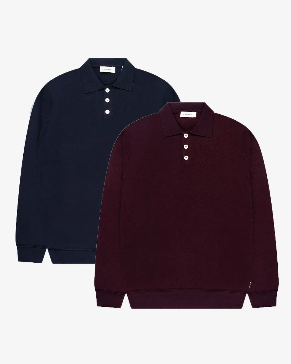GOODPEOPLE Kario Polo Maglia 2 Pezzi Misto Lana