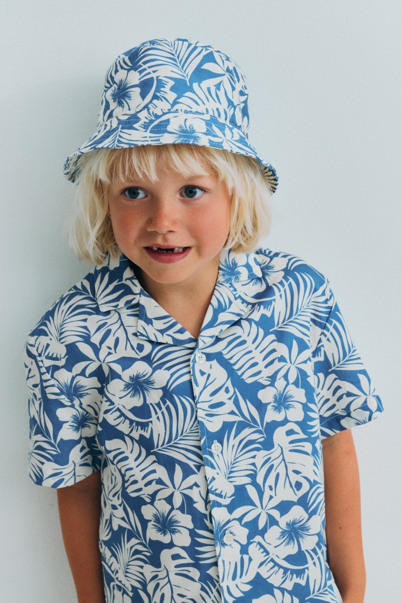 The New Society Garden camicia bambino cotone tropicale