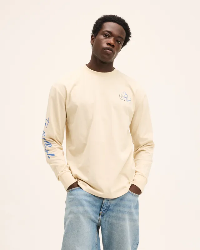 GOODPEOPLE Oliver maglia maniche lunghe cotone ecrù