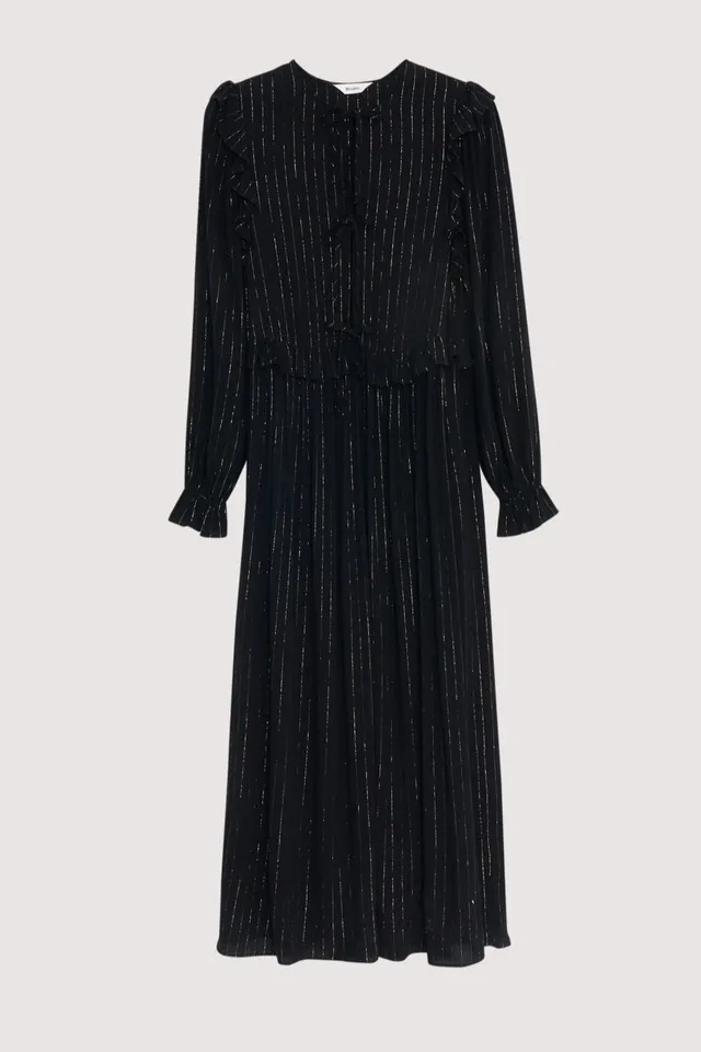 The New Society Lua Dress abito donna Eclipse Noir lungo viscosa