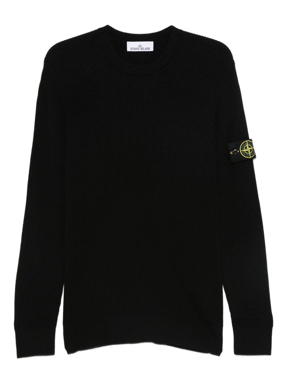 Stone Island 5100053 felpa uomo nera lana vergine