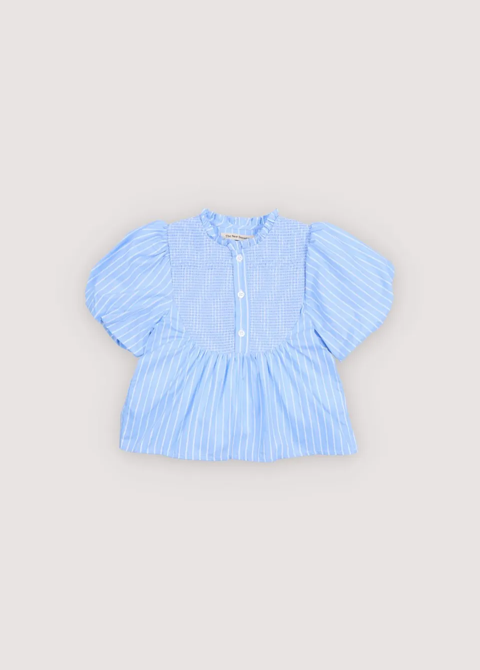 The New Society Ficus blusa bambina righe blu smock 6Y