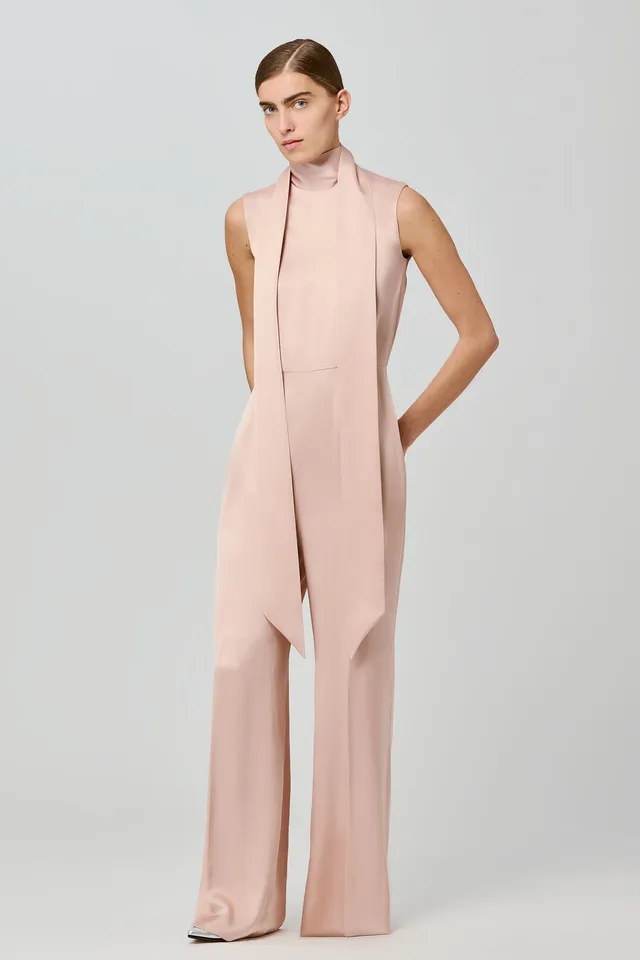 Sa Su Phi Nicole tuta rosa double satin collo alto