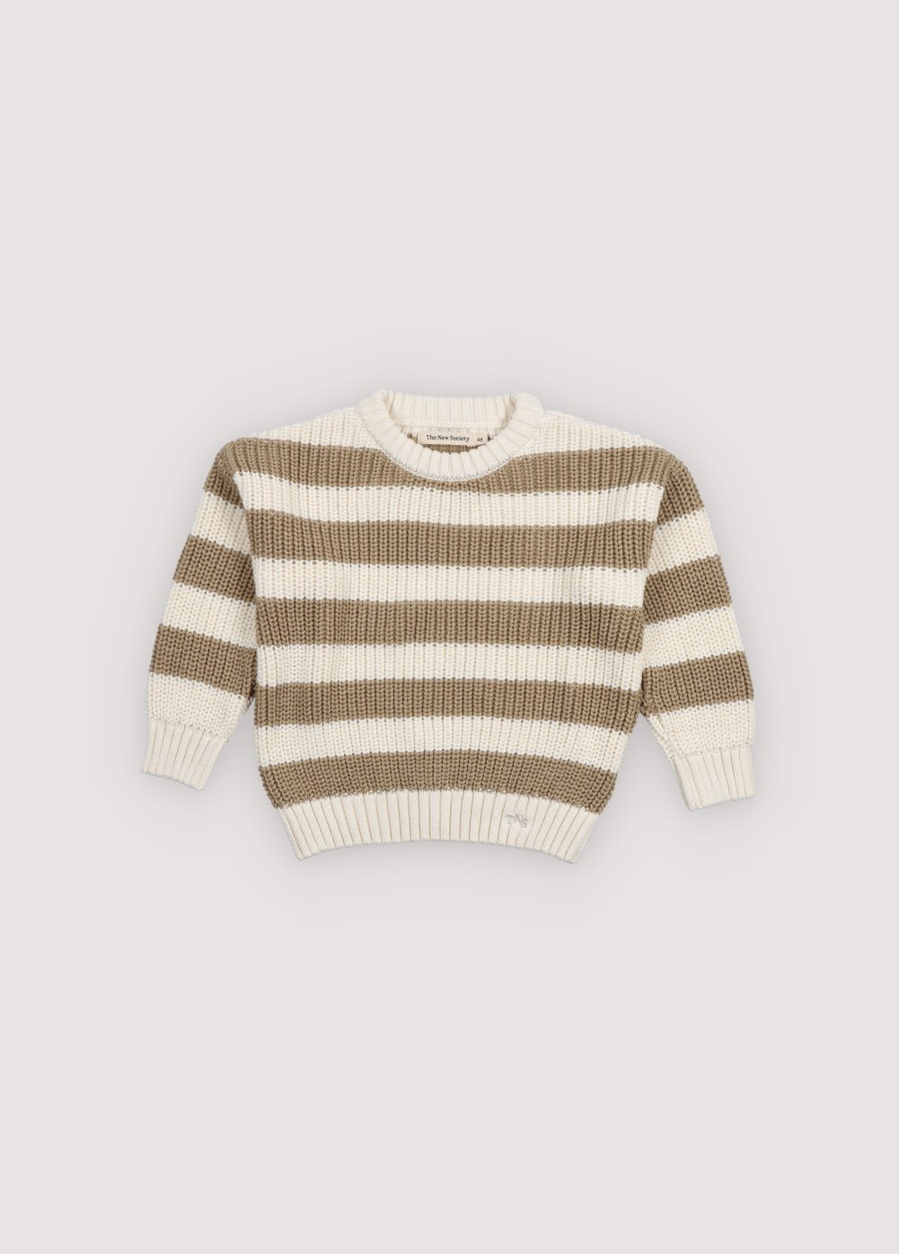 The New Society Lantana maglione Camel Sand righe cotone