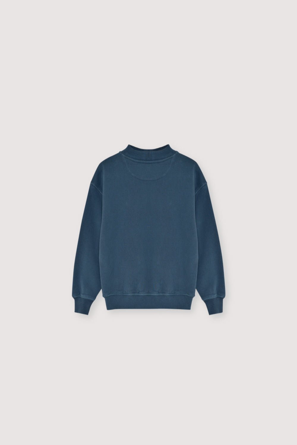 The New Society TNS Logo Rib Collar Sweatshirt felpa Void Blue cotone