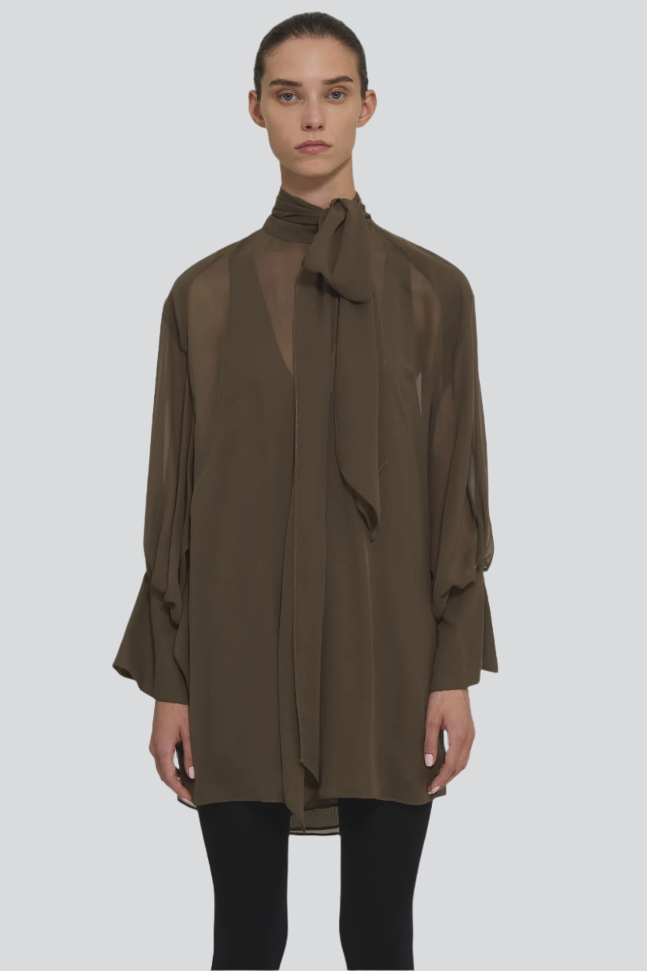 Sa Su Phi Andrea abito georgette verde militare