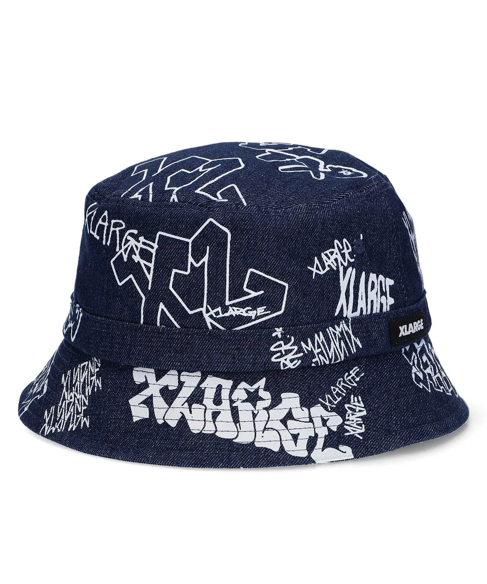 X-Large Graffiti Denim cappello indaco M cotone