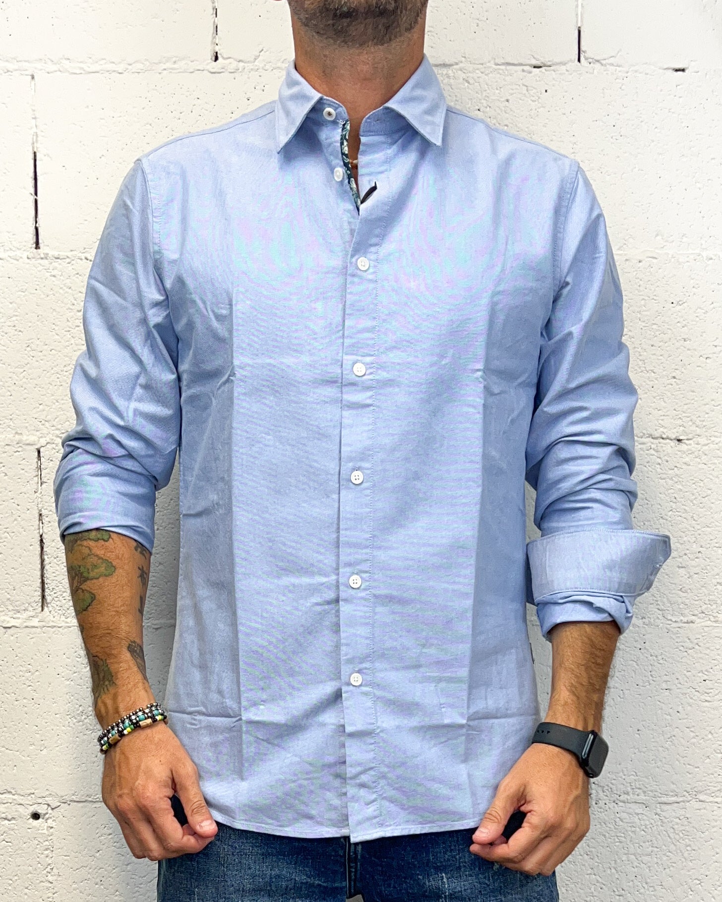 ONLYONE Gianni Lupo Lord Blue camicia vestibilità regolare