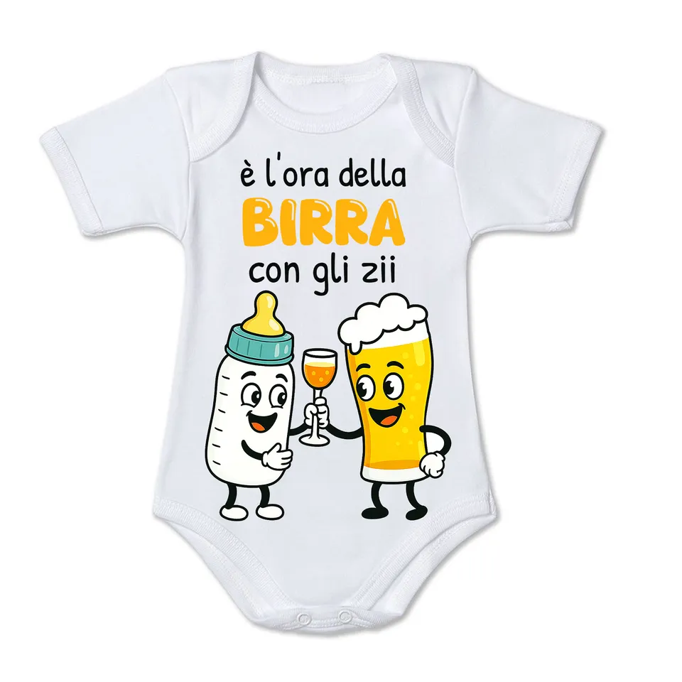 Mr. Gadgets Birre Zii body neonato cotone con scritta