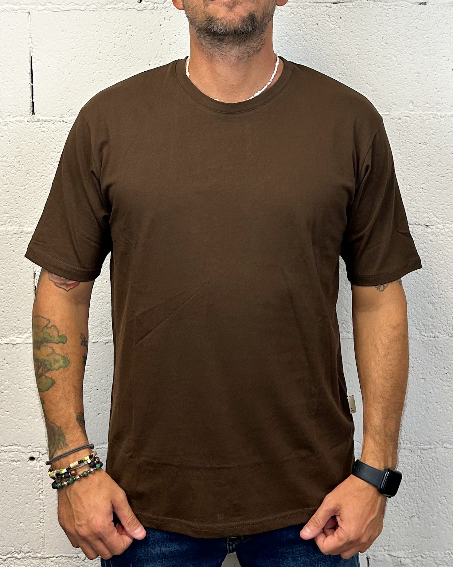 ONLYONE Superbasic GIANNI LUPO t-shirt coffee cotone