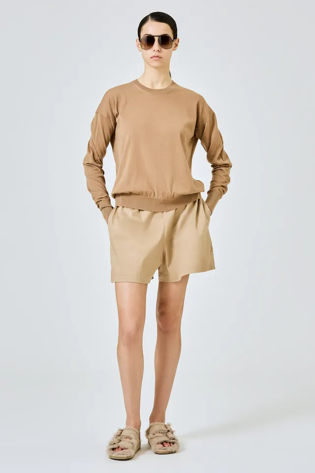 Sa Su Phi Valentina shorts donna cammello cotone seta