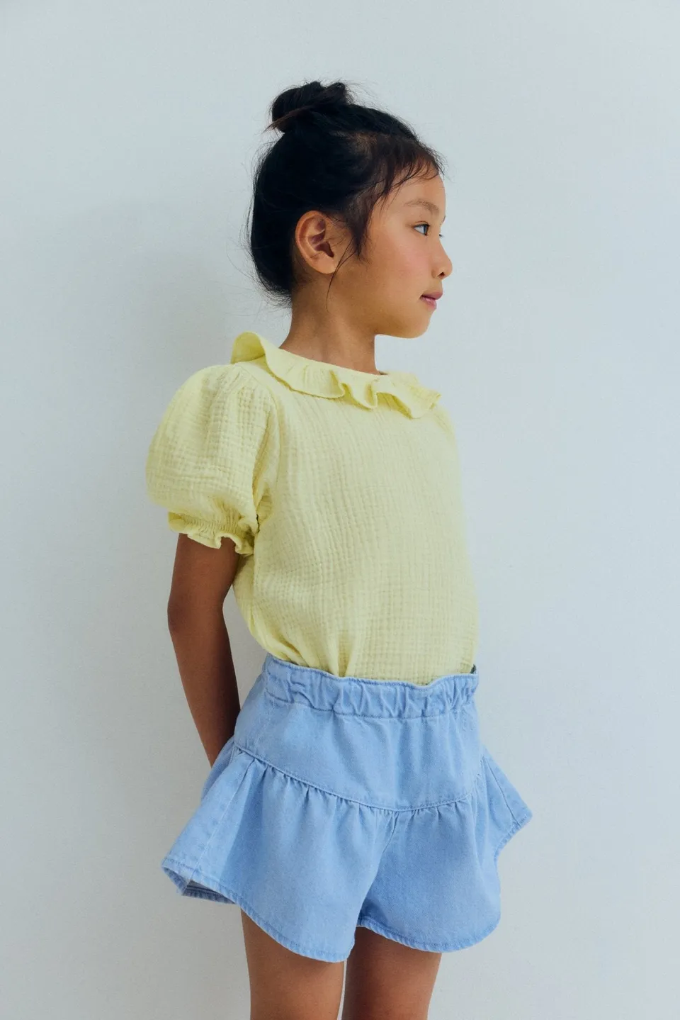 The New Society Campanilla Blouse blusa giallo chiaro
