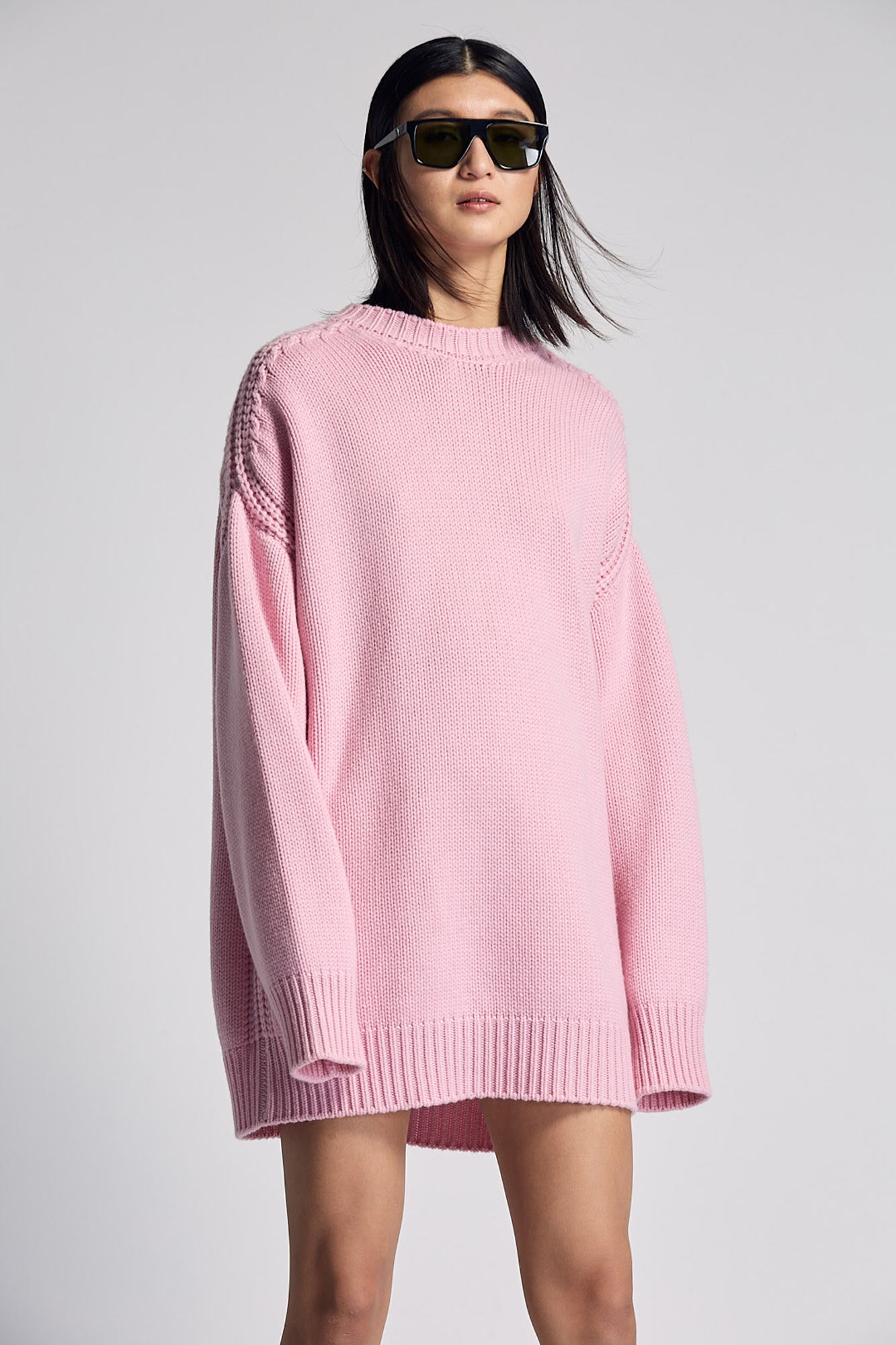 Sa Su Phi Giorgia abito cashmere rosa scollo rotondo