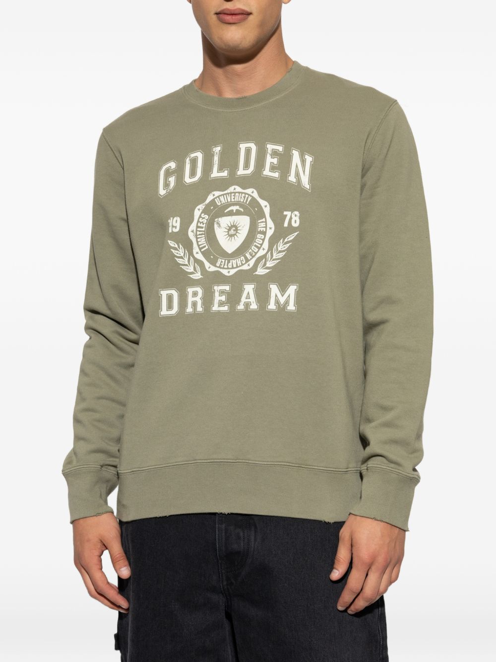 Golden Goose GMP01223 felpa verde girocollo uomo