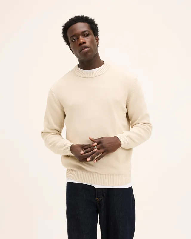 Goodpeople Kid Round Neck maglione cotone bianco sporco