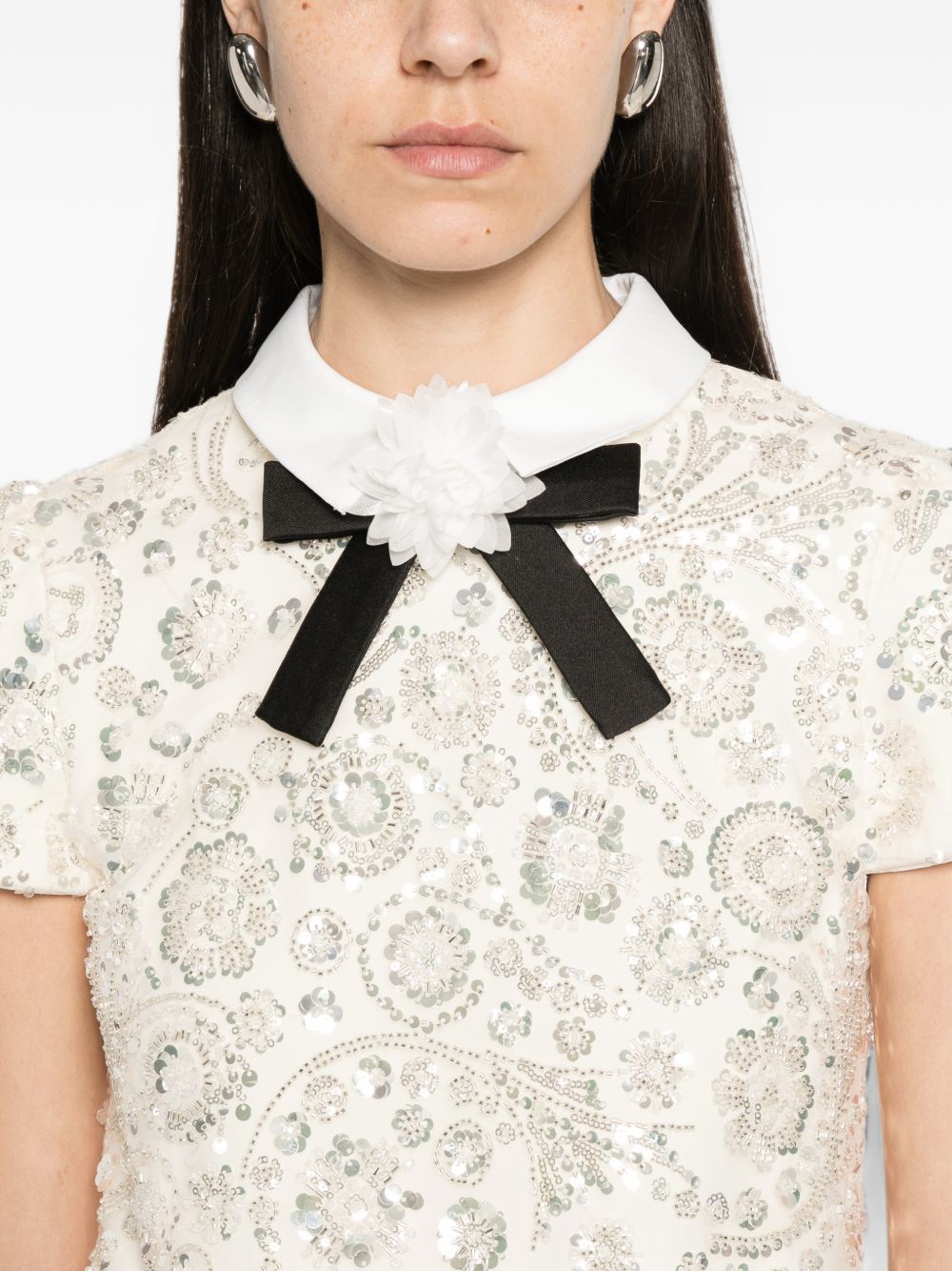 Self-Portrait AW26-019S abito corto crema elegante