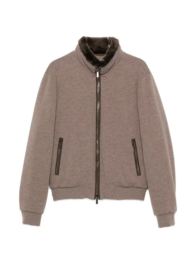 Moorer MOUBO100097 Felpa taupe uomo manica lunga
