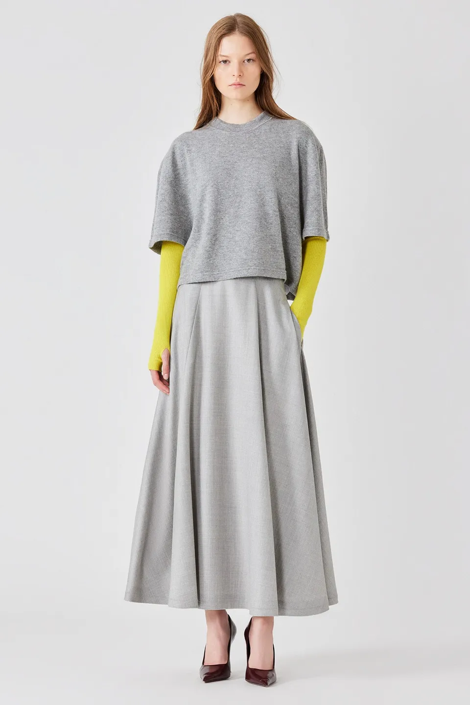 Sa Su Phi T-shirt corta cashmere grigia