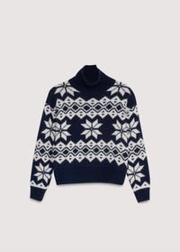 The New Society Neriana Maglione donna navy alpaca