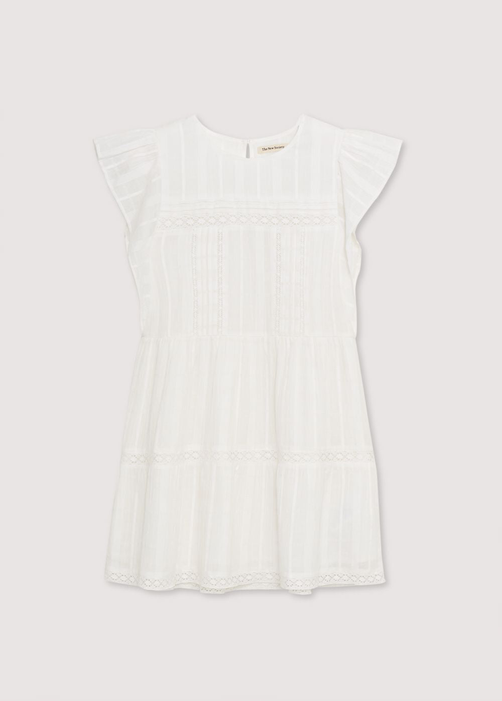 The New Society Corfu vestito corto bianco in pizzo cotone