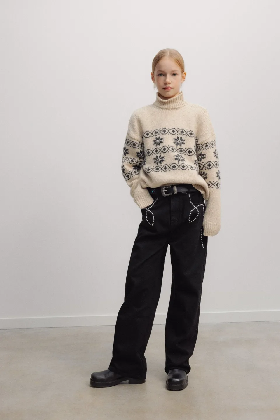 The New Society TNS Denim Teen Studded pantaloni borchie cotone