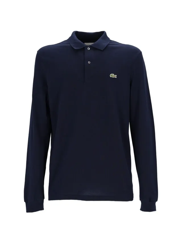 Lacoste L1312 polo manica lunga blu navy cotone