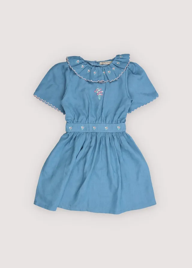 The New Society Menta vestito cotone azzurro 6 anni