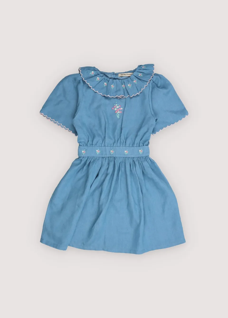 The New Society Menta vestito cotone azzurro 6 anni