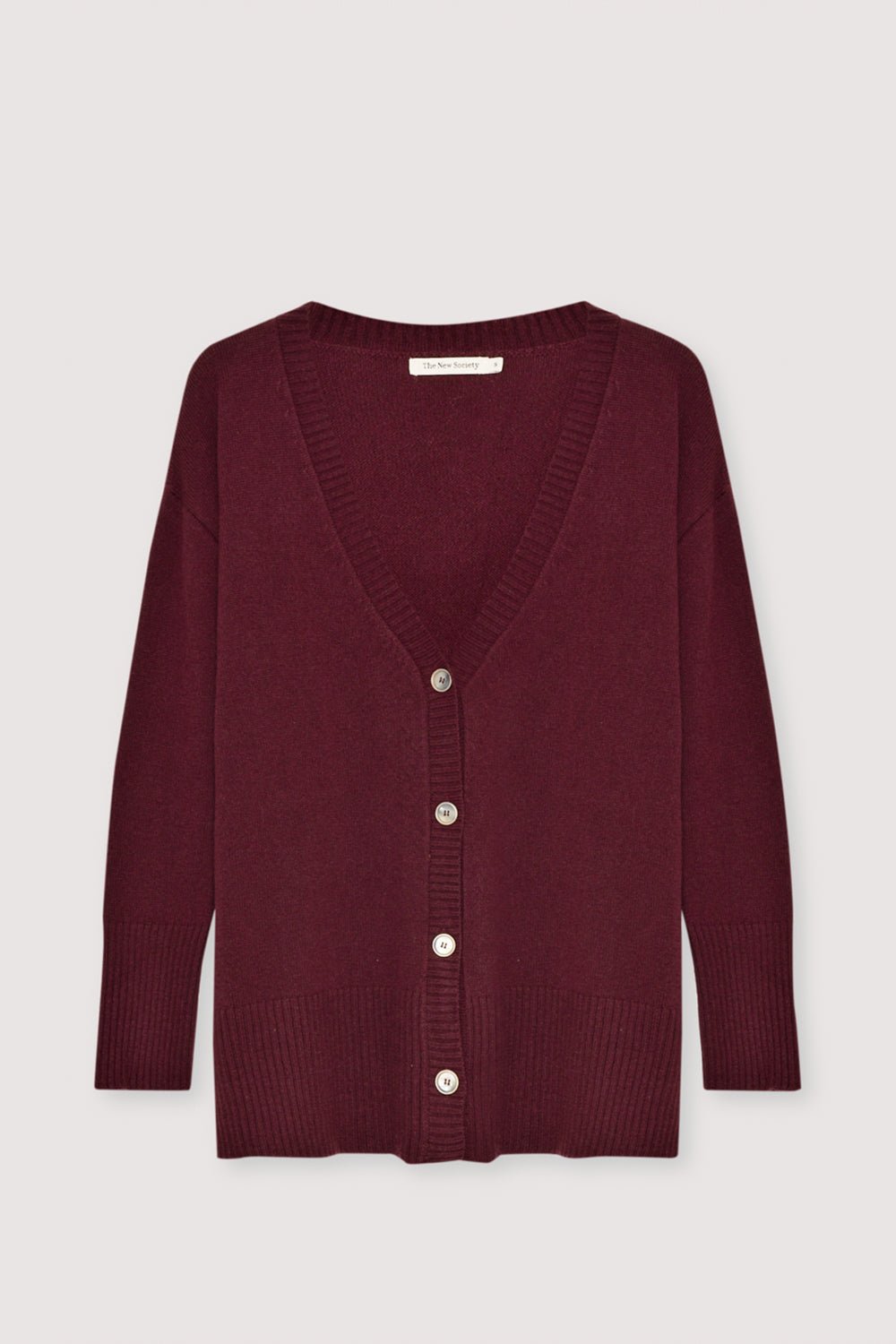 The New Society Agatha cardigan prugna cashmere