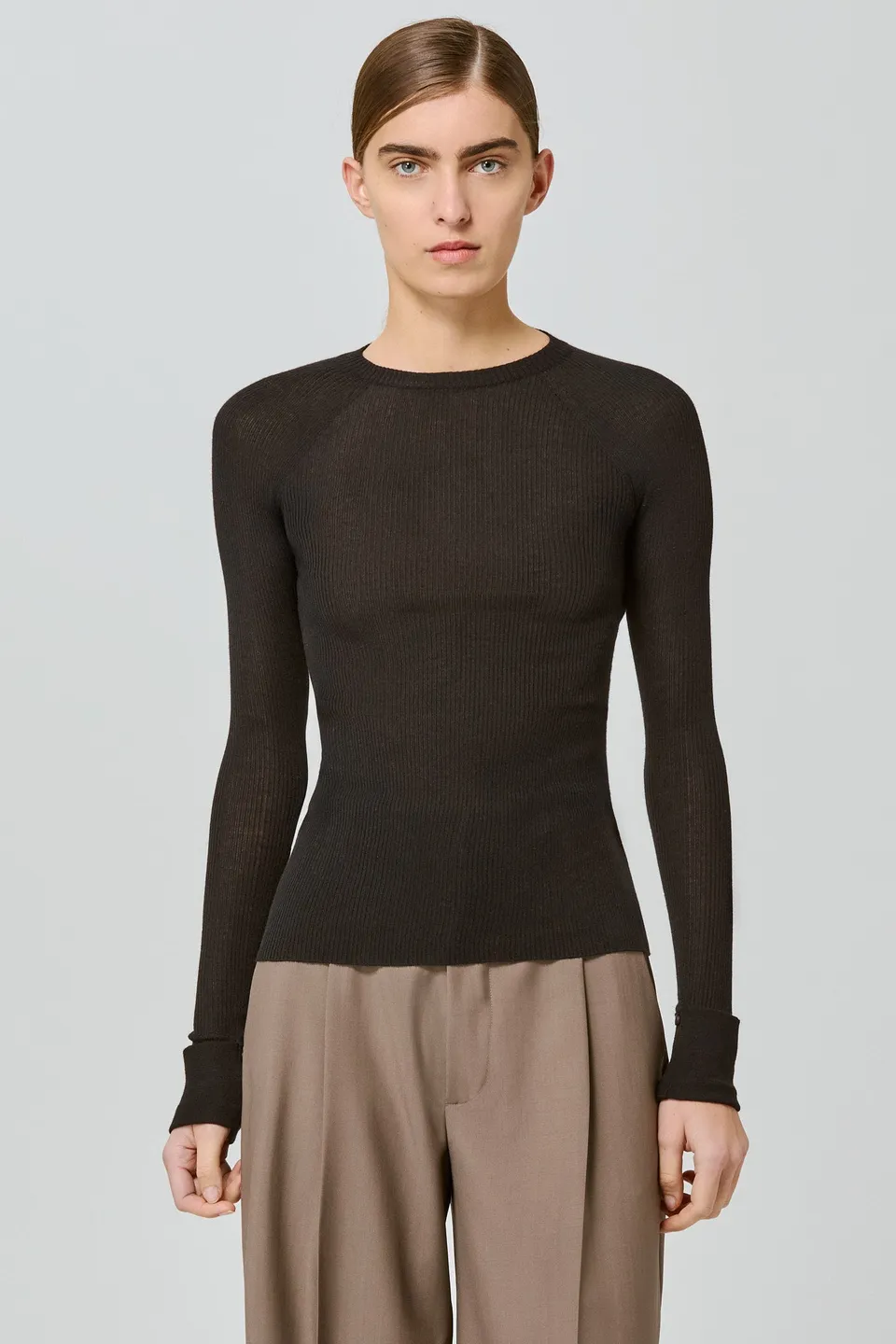 Sa Su Phi maglia a coste maniche lunghe nera cashmere