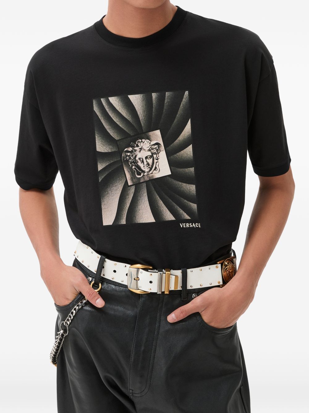 Versace 1026093 t-shirt nera cotone
