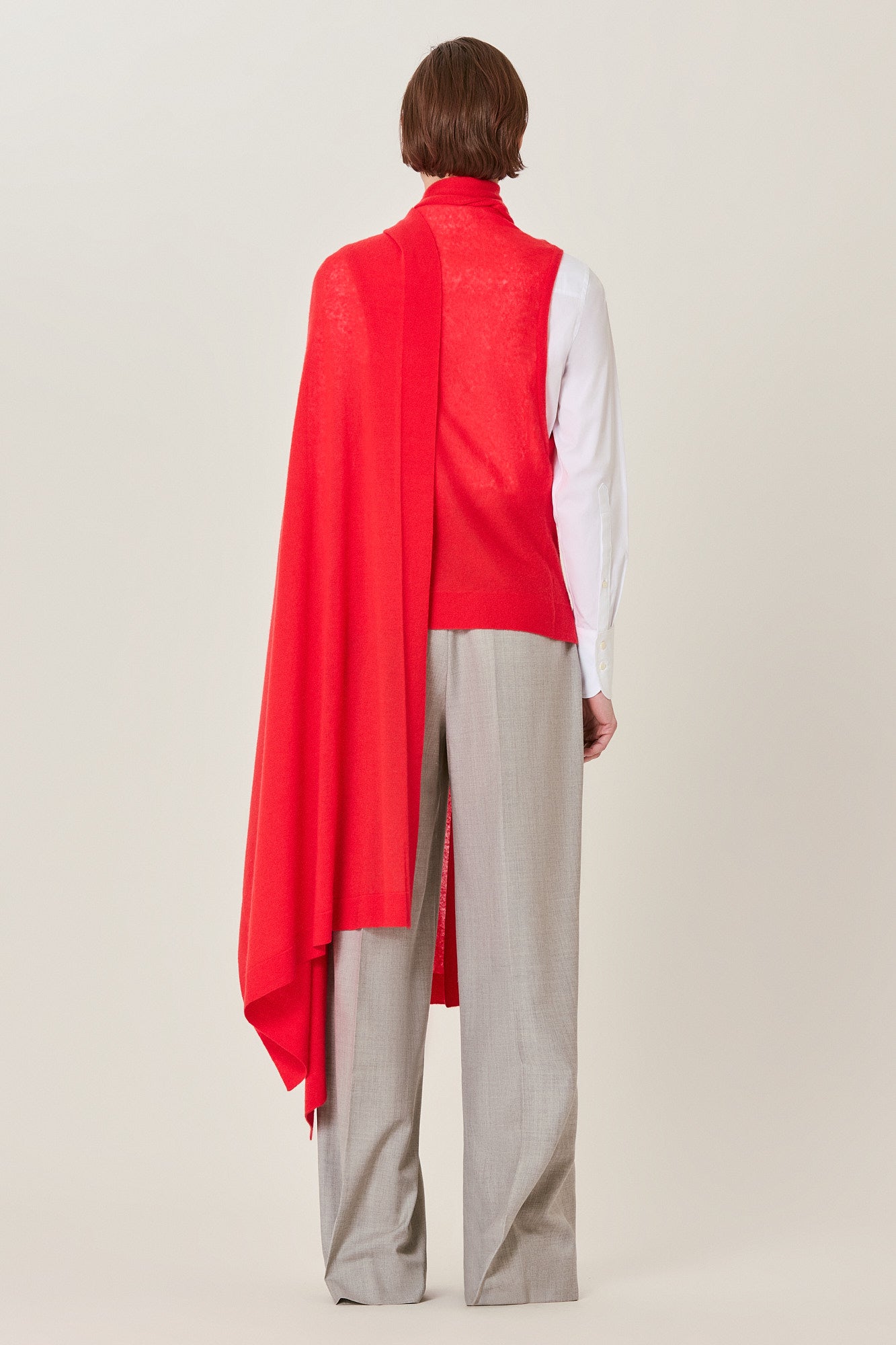 Sa Su Phi Poncho cardigan donna avorio cashmere seta