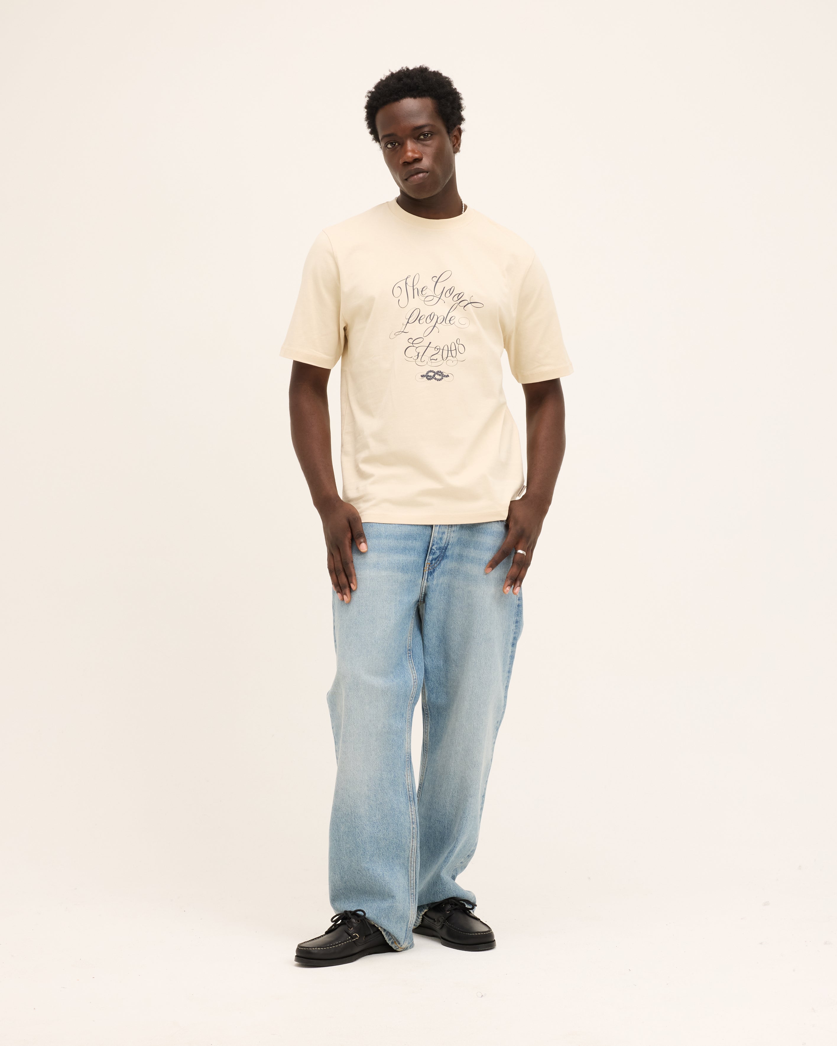 GOODPEOPLE Oscar Artwork t-shirt cotone off white