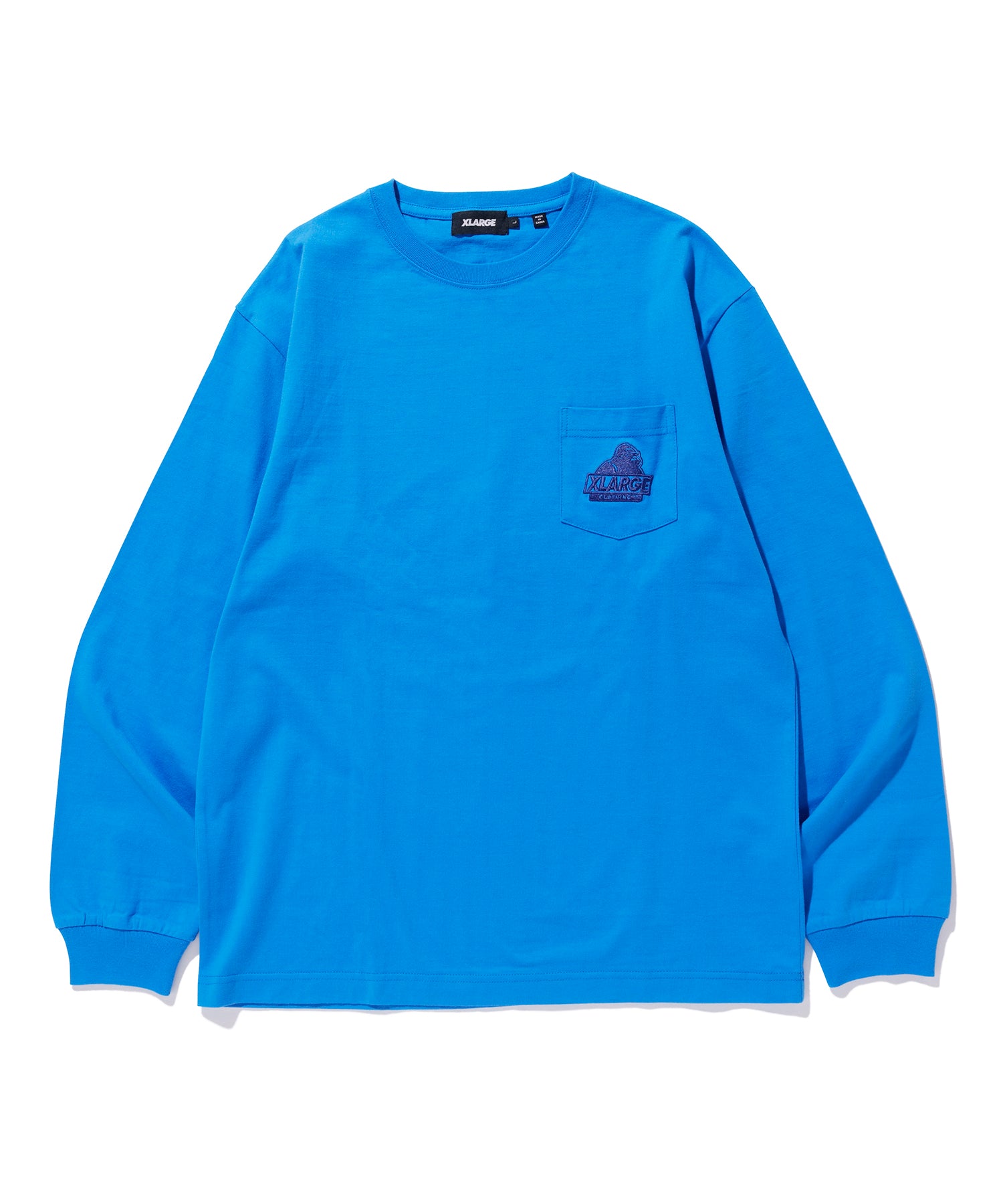 X-Large L/S Pocket Tee Embroidery Slanted OG t-shirt bianca cotone