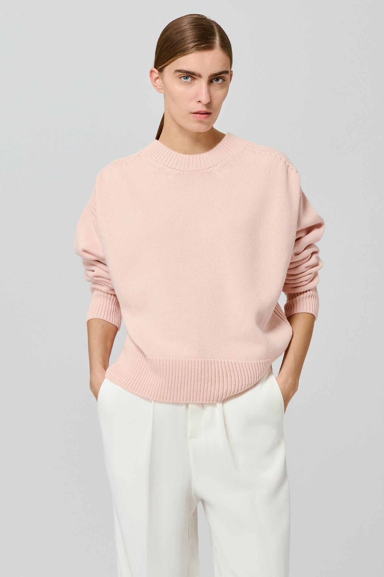 Sa Su Phi Medea maglione cashmere rosa spacco
