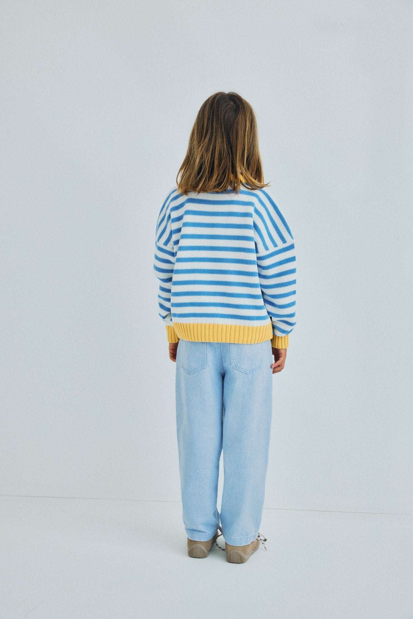 The New Society Ginger pantaloni bimbi denim chiaro baggy