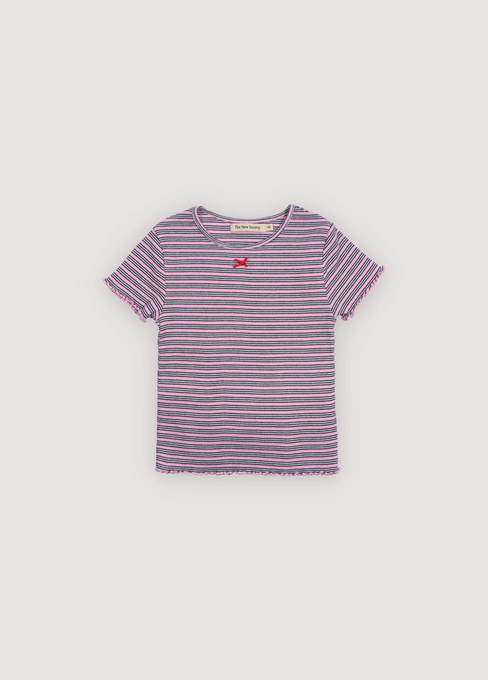 The New Society Rib Tee maglietta rosa lavanda 6 anni cotone
