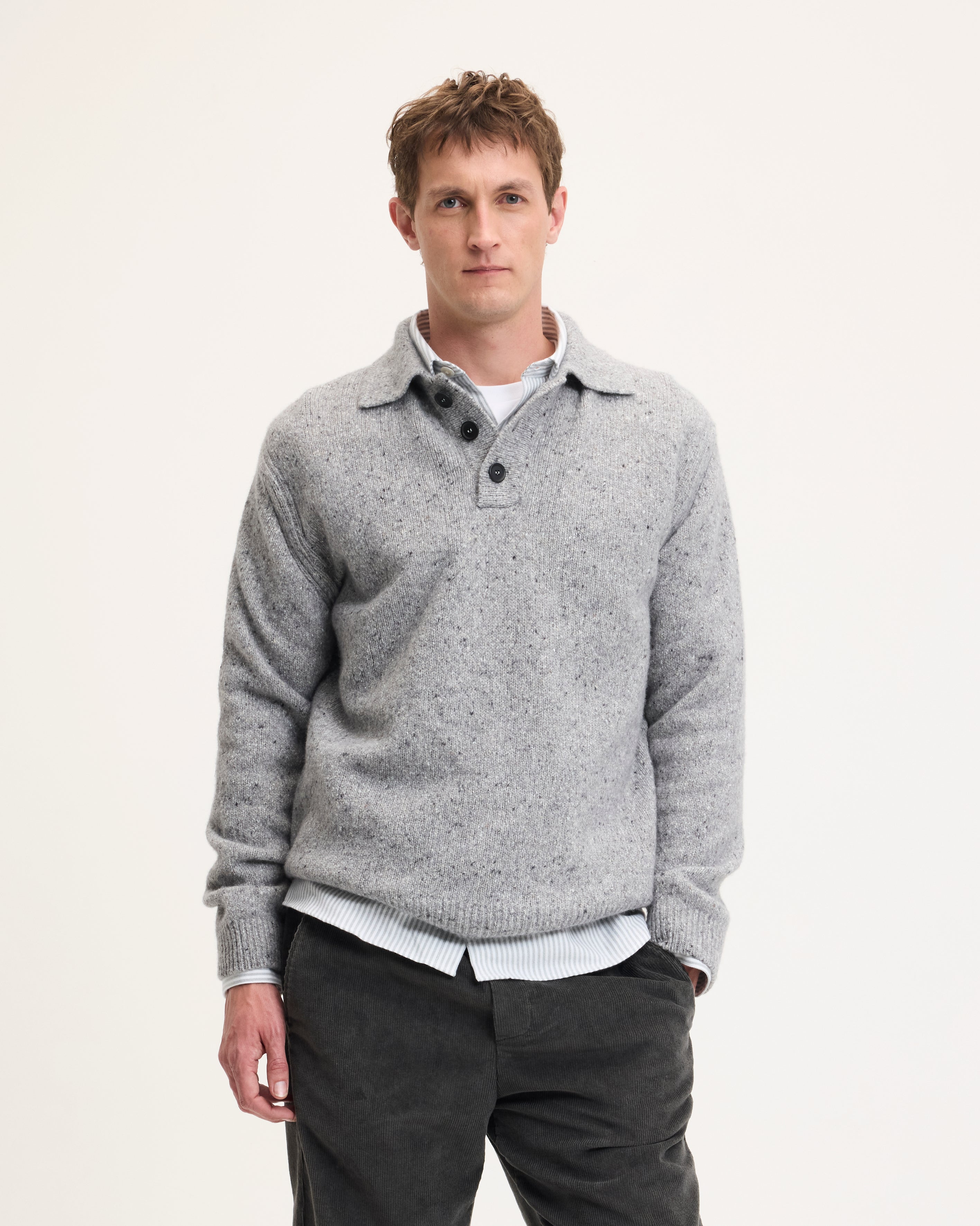 Goodpeople Kpolo polo maglia grigio lana
