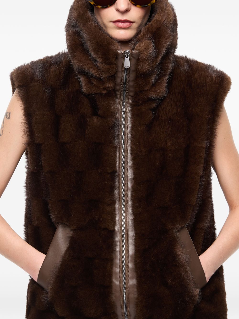 Pinko 106939A3C5M11 gilet donna marrone