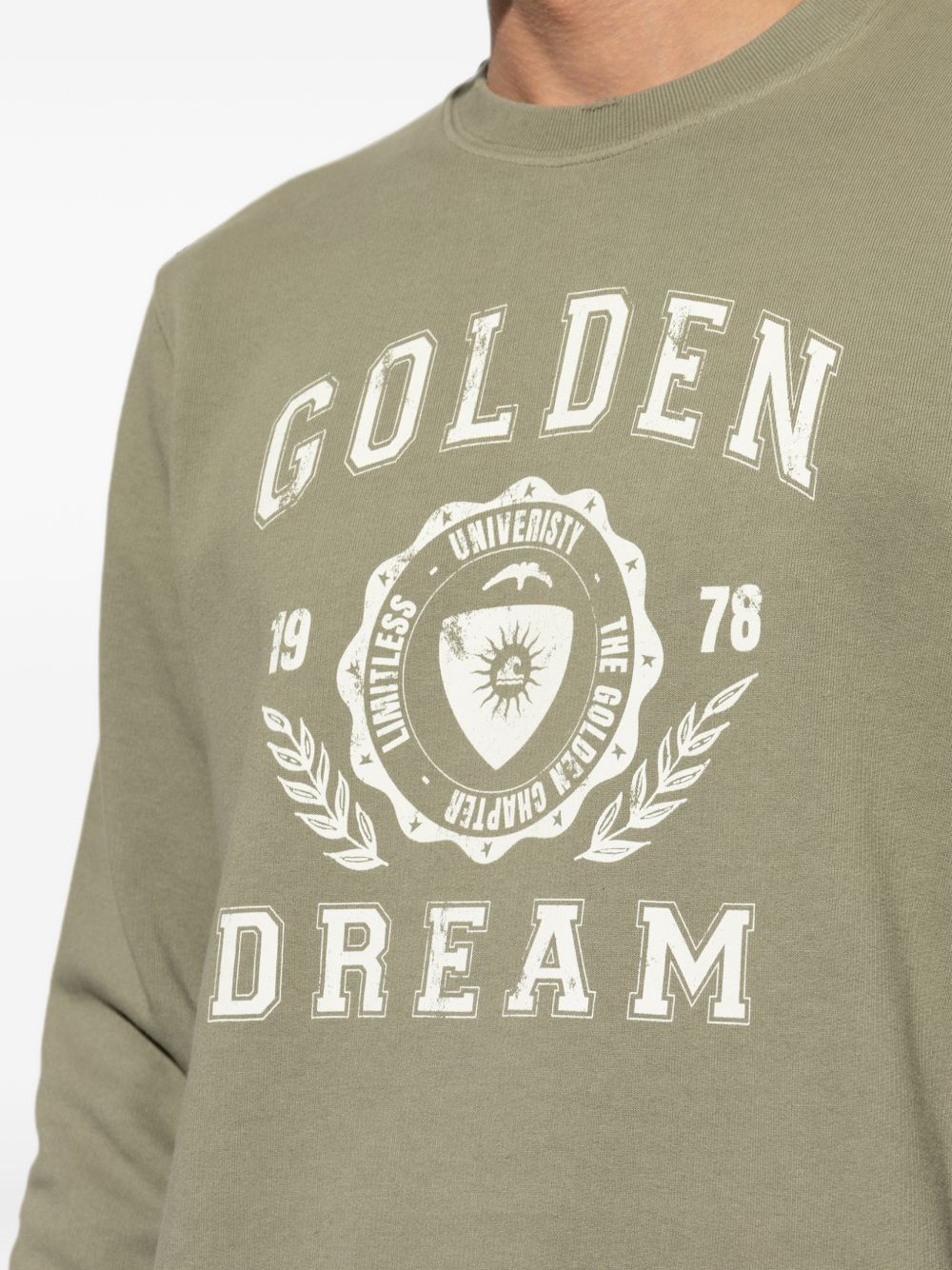 Golden Goose GMP01223 felpa verde girocollo uomo