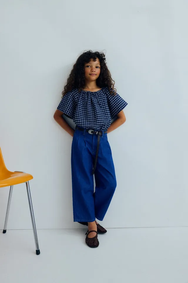 THE NEW SOCIETY Tulip Blue Denim jeans bambina gamba larga
