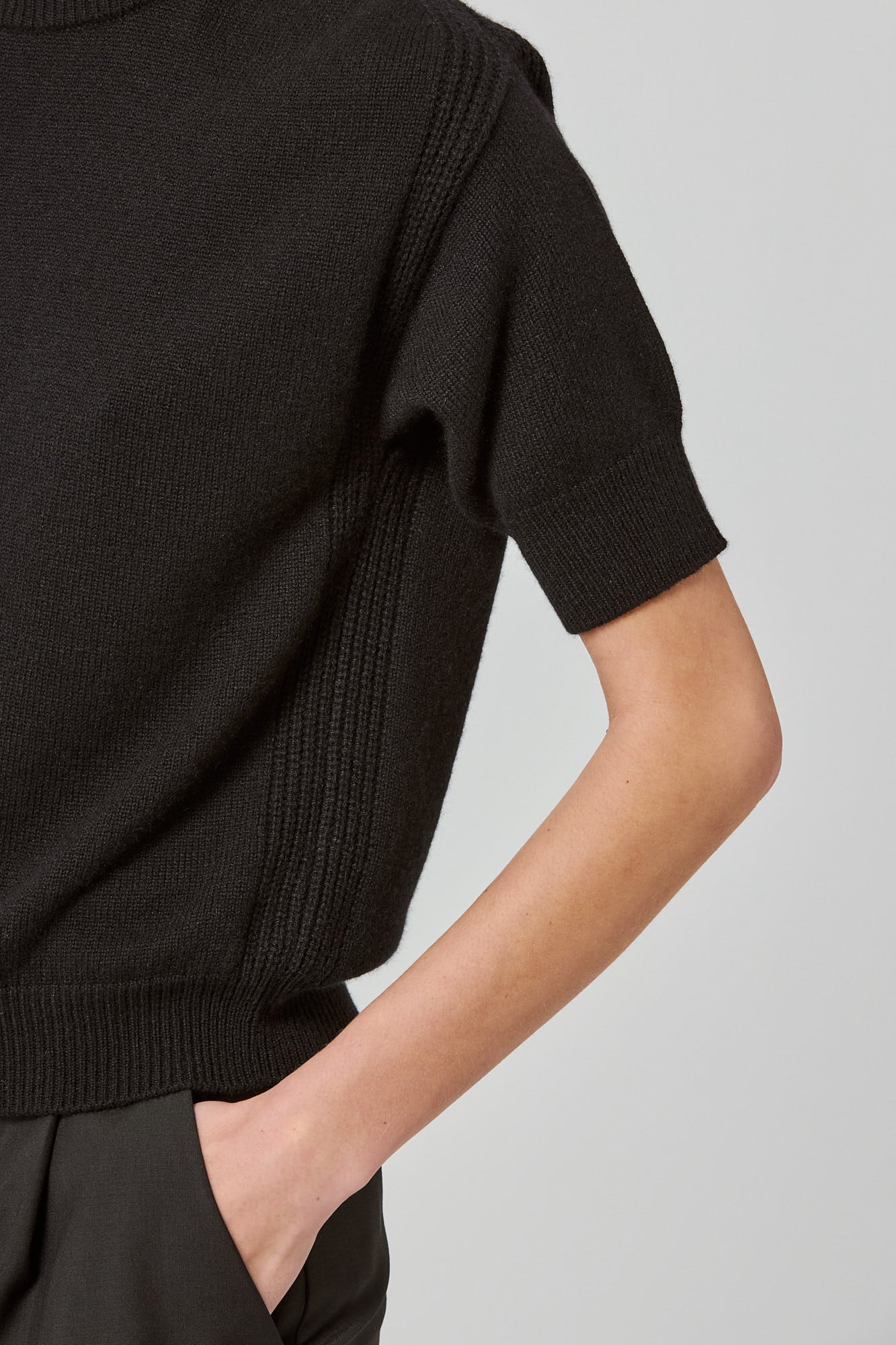 Sa Su Phi Maglione Maniche Corte Cashmere Nero 38