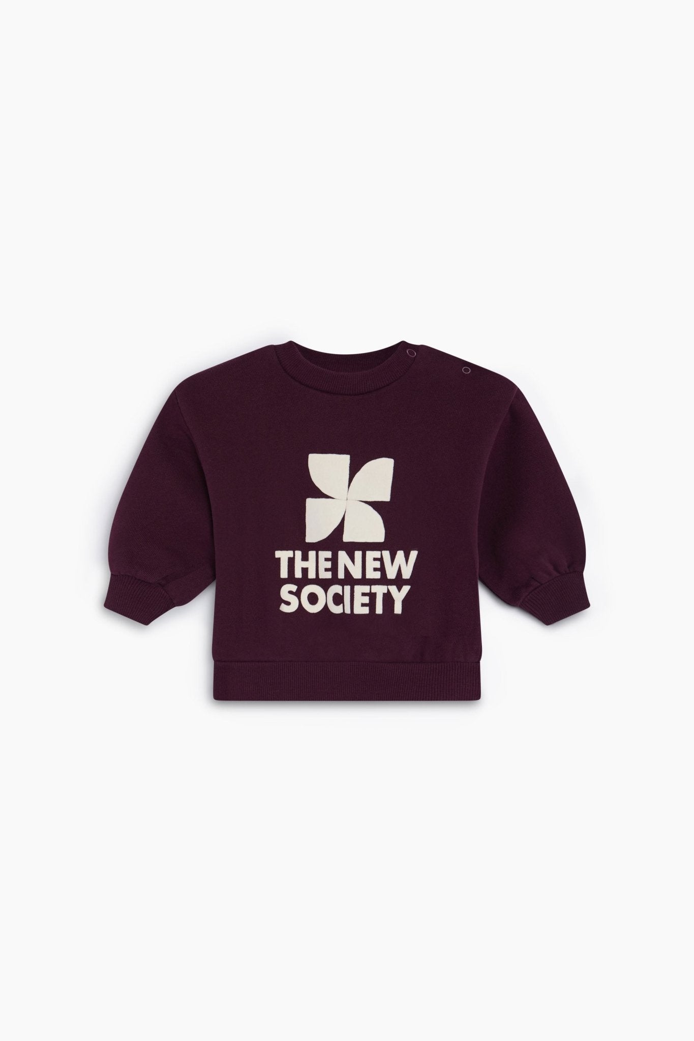 The New Society TNS Logo felpa neonato bordeaux cotone