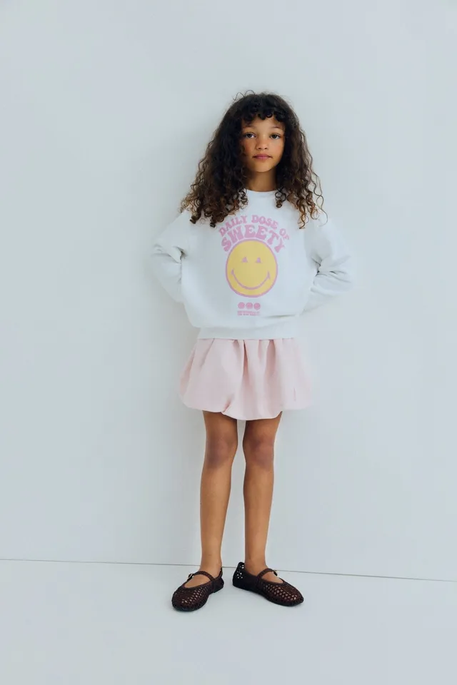 The New Society SmileyWorld Sweatshirt felpa bimba Pure Cloud